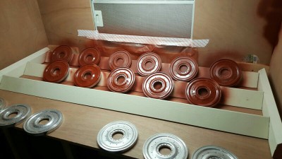 Coating the track wheels
