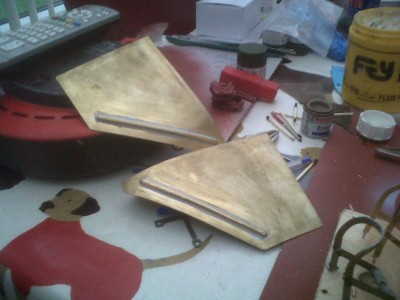 Soildered brass front mud guards I made