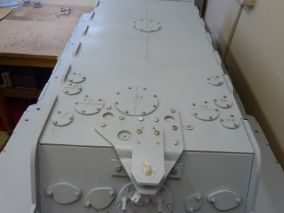 Weld seams to add next before I can paint the lower hull and get it the right way up