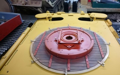 Access to the inner sanctum will need to be engine hatch and through the Flak table mount, the deck plate will have so much weld detail it will need to be fixed in place to preserve the joints