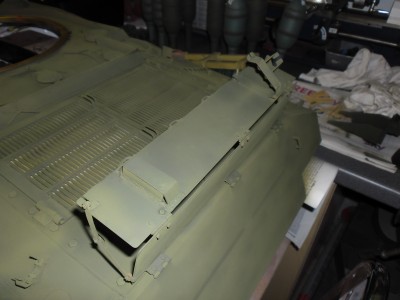 Rear stowage rack made from brass sheet