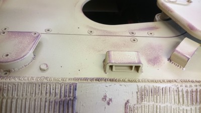I will need to highlight these areas of wear again after the camouflage pattern is applied as some will be lost.