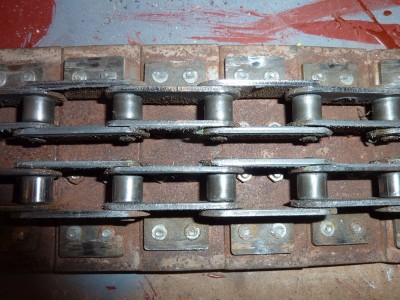 Track chains and undersides of track plates