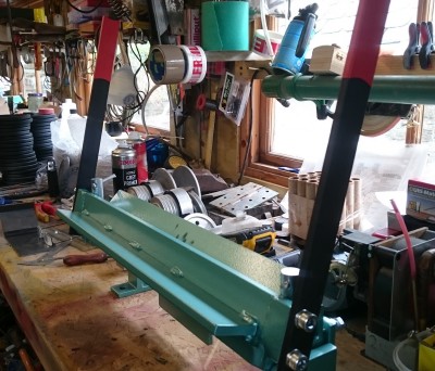 Bench mounted bending machine.