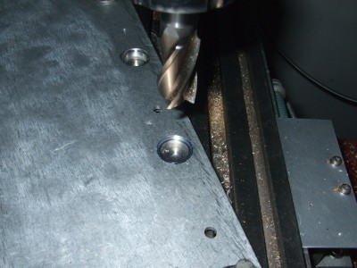 Adjusting the position of the counterbore with 19mm endmill.