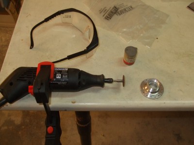 Dremel clamped to table