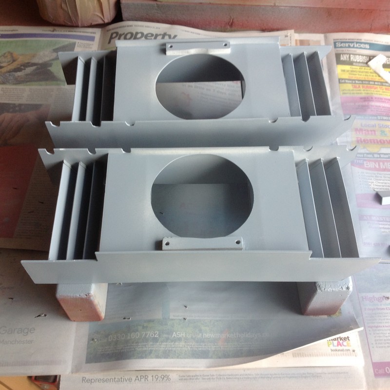 The boxes during construction