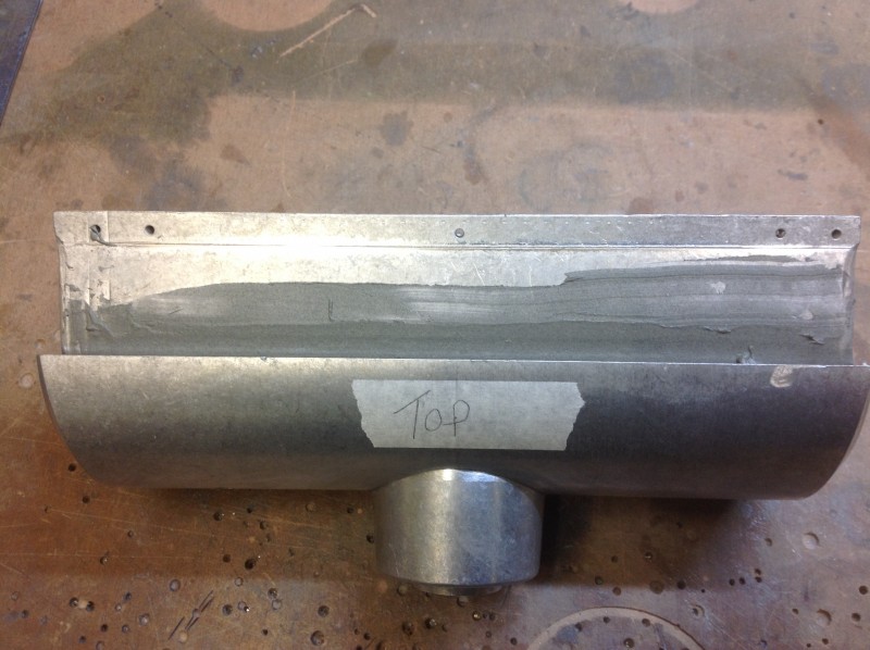The mantlet at full depression joined to the base, the filler still needs sanding down to the correct profile but I think you can see what's been done.