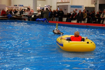 Free rides in the model boating pool.