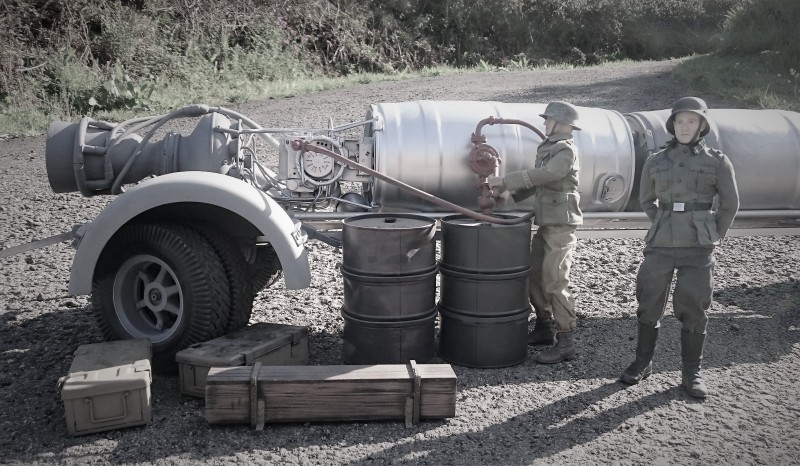 The crew bypassing the main full tank....