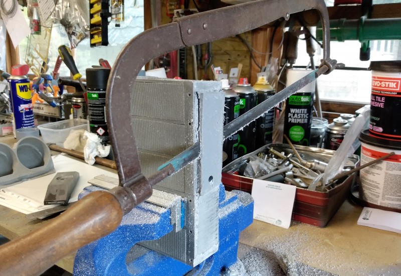 One of the radiators having the flashing removed, it turns out that it will need a whole lot more that that removed.