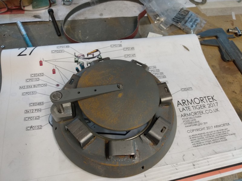 I have turned a new cupola hatch pivot post, we are still waiting on the cupola interior details to arrive.