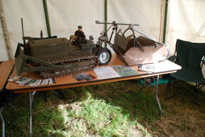 Barry's bulldozer and scraper box.