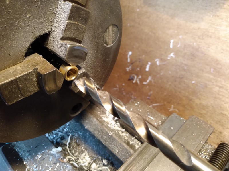 A couple of the brass bushes needed finishing, you could do this in the vice with a drill bit or use a lathe, no big deal. There is plenty of end float so I think that they would fit and function anyway.I just want this to be perfect.