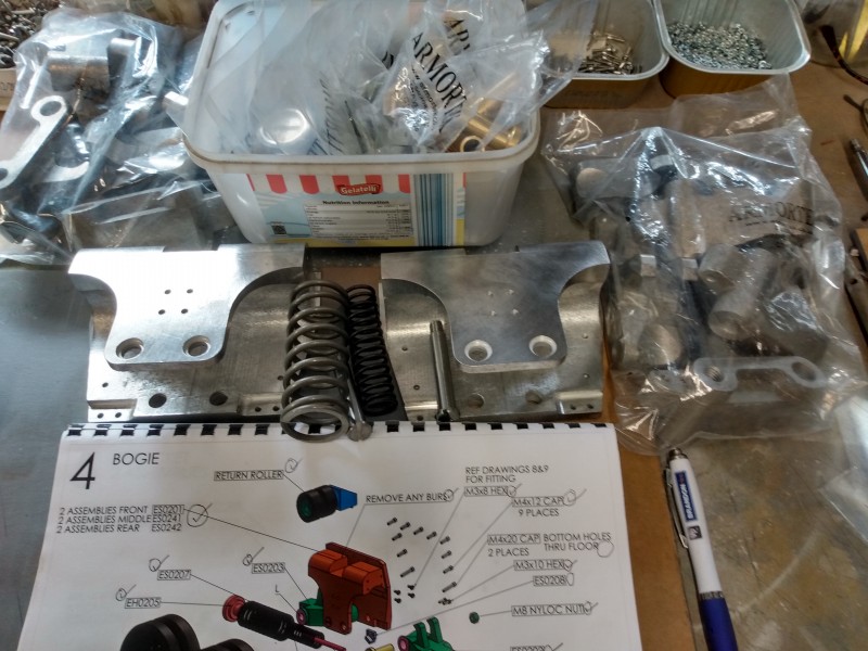 About 2 days work in my &quot;day box&quot; selected parts container. There are still many more parts to be picked for the shock absorbers assemblies.