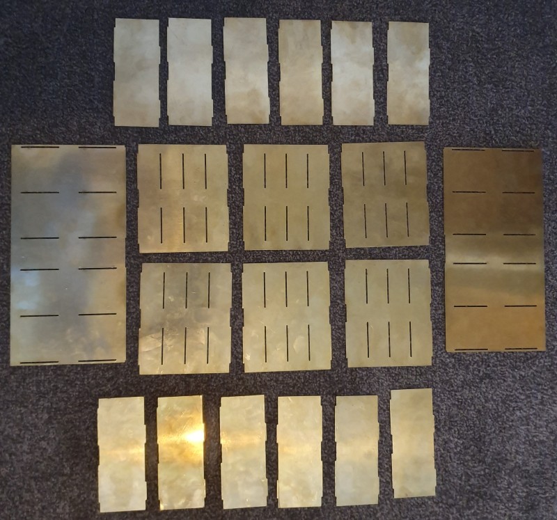 The laser cut brass ready for assembly.