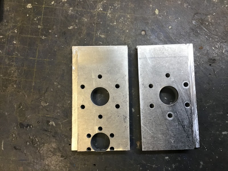 First job is to cut 12mm of what will become the bottom of the side plates. Before anyone says I’ve got it wrong and hacked chunks off the top I have deliberately swapped the side plates left to right and right to left, hopefully all will become clean later.