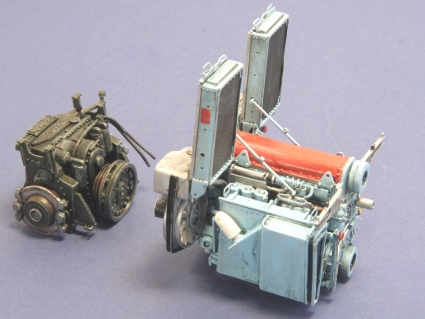 This gearbox model shows the brackets for the smoke box.