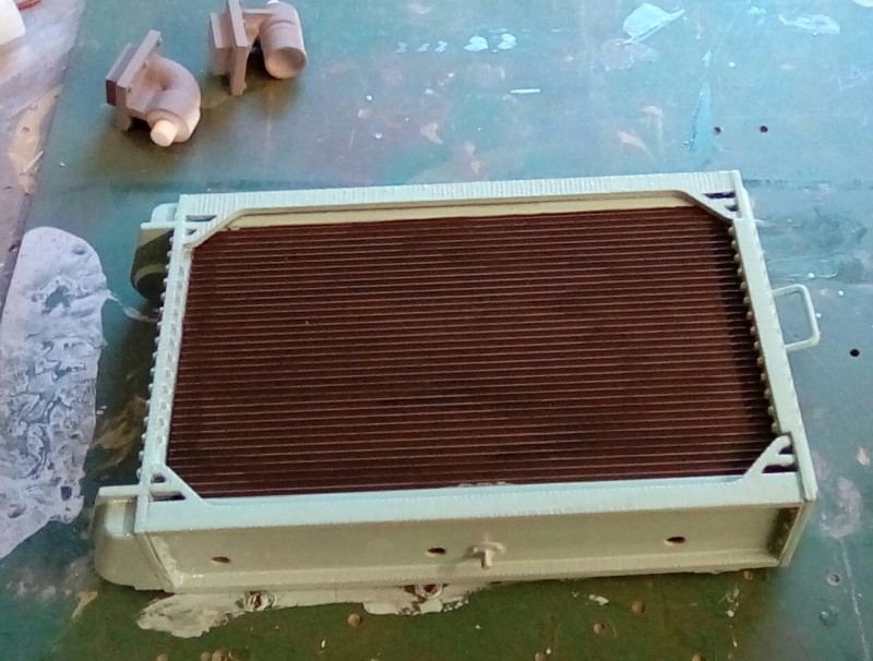 Made a start painting the first radiator, with a modelling brush I might add!