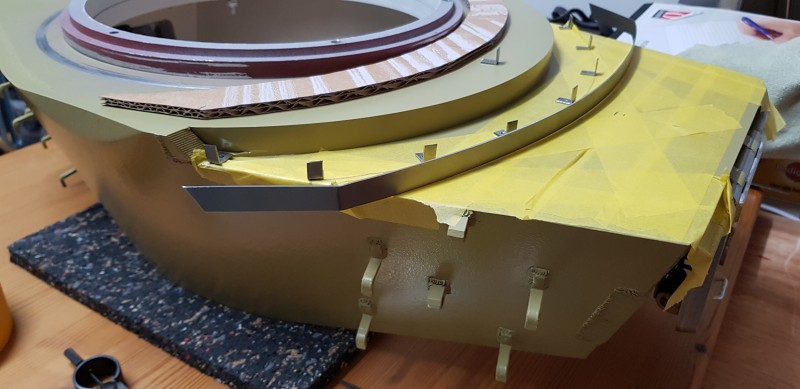 Construction of the armoured beld between the motor deck and upper structure