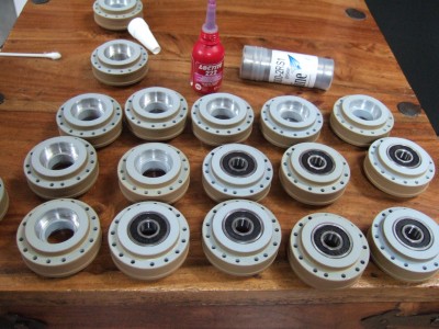 All Hub's cleaned ready for Loctitng the bearing's