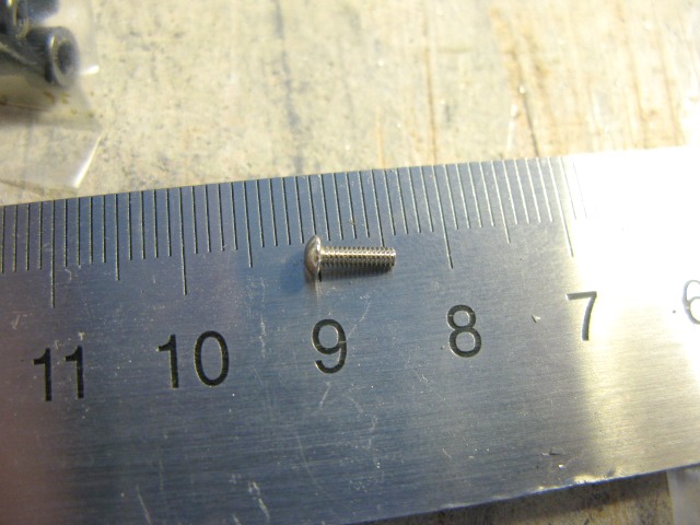M1.5x6mm dome-head screw (nut not shown)