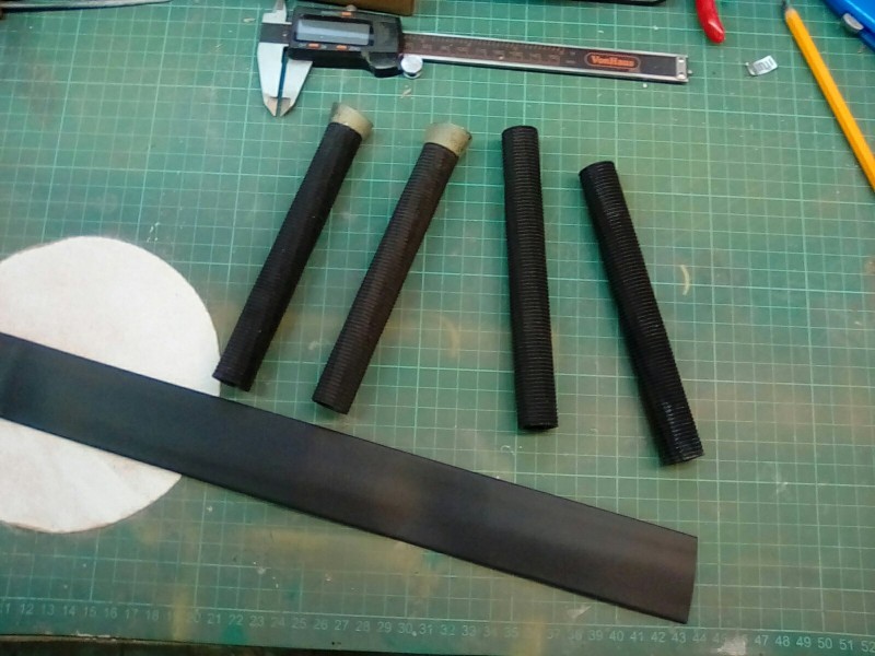 Cutting the heat shrink to size.