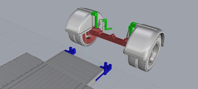 There won't be to many printed parts as the trailer needs to be robust enough to carry the lighter panzers.