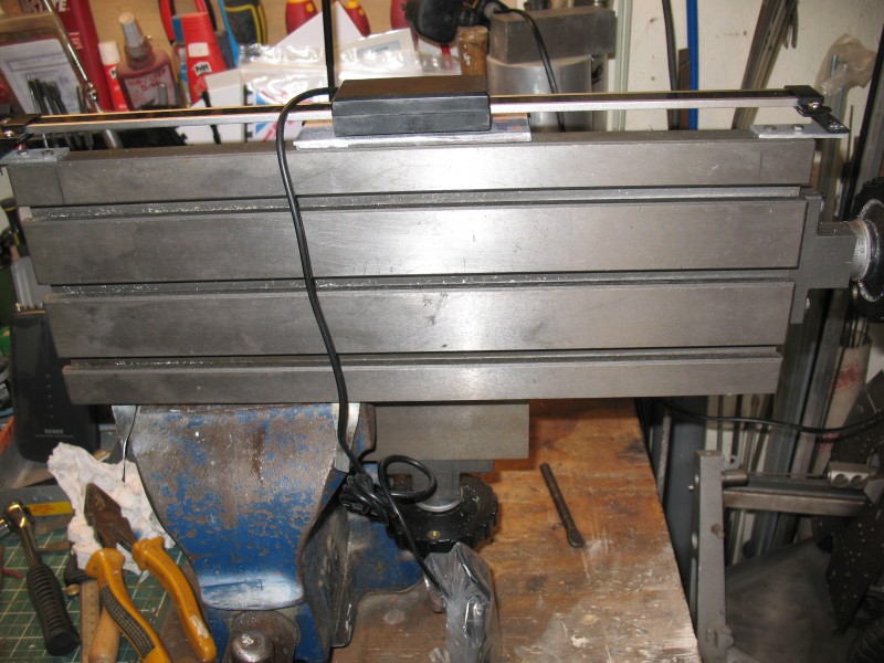 X axis fitted to the back of the table