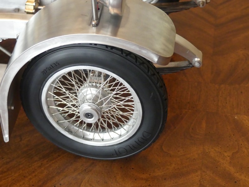 Close up of spoked wheel