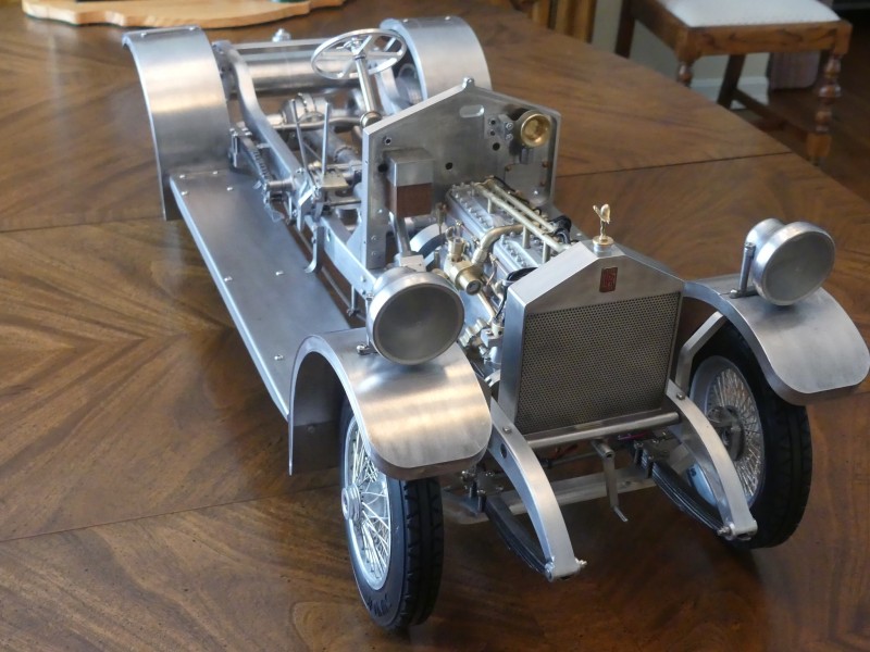 Completed chassis with spoked wheels