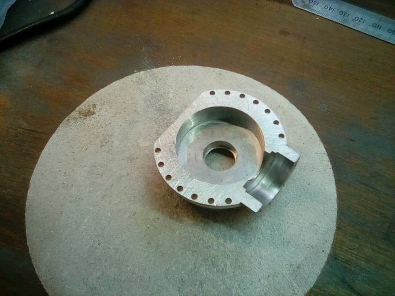 Flattening the lovely diff case halfs.