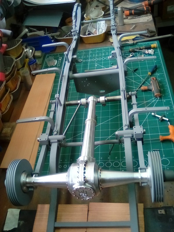 I have managed to get the rear axle just about perfect with everything lined up.