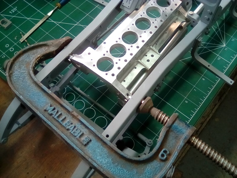 I needed a cramp to get the front engine mount bolts in place.