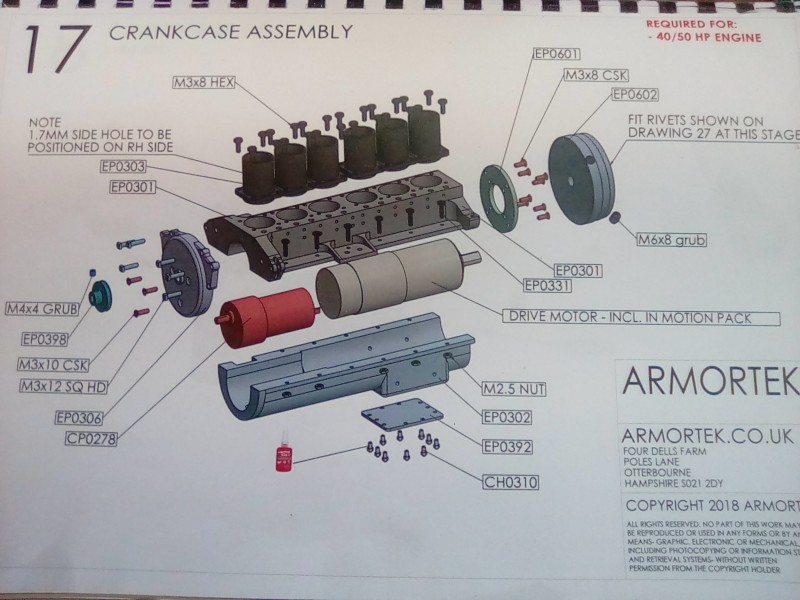 The main drive motor should be with us tomorrow.