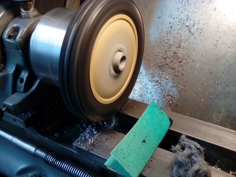 Spinning the wheels to speed up the tyre weathering process.