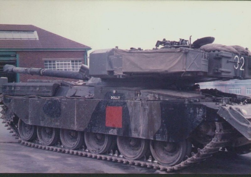 Dolly, 15 Tp, D Sqn, with dozer blade.