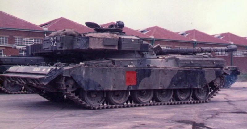 Unusual. Troop corporal's tank in 15 Tp, D Sqn. The dozer was usually fitted to the squadron second in command's tank.