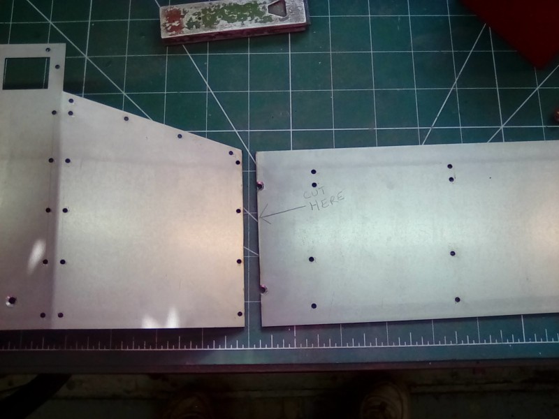 Everything must be bolted in place, the new fixing holes drilled and taped before final marking and cutting.