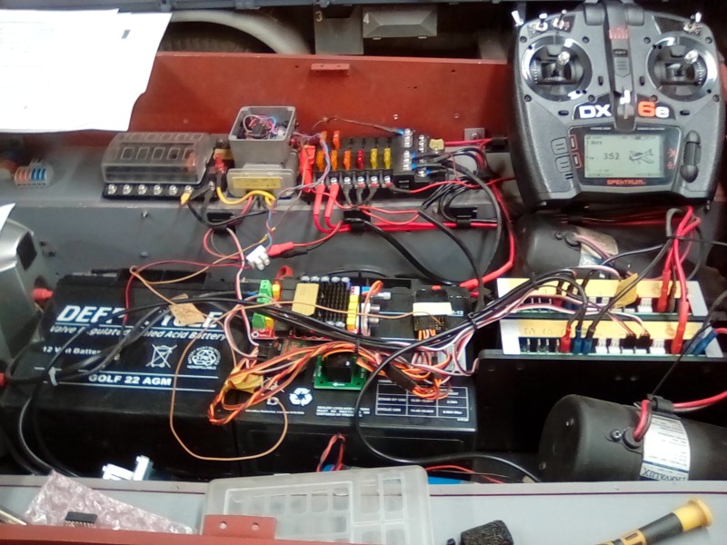 It's a bit of a bird's nest right now but it's all just about wired.
