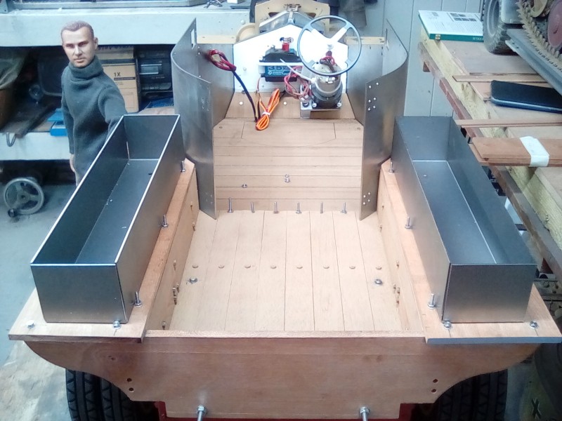 The steel tool boxes are to be made from timber planking and highly detailed.
