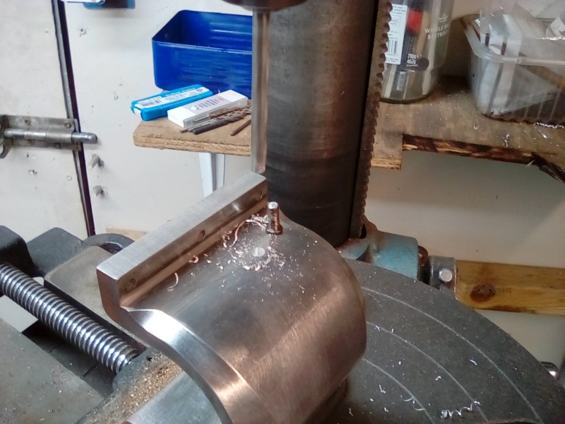 The exhaust armour casting lifting lugs made from old track pins