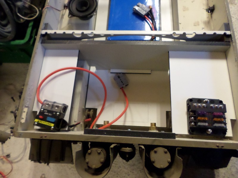 The subfram placed in the tank