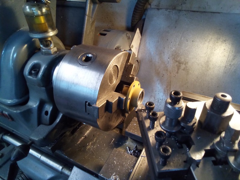One of the tapered wheel hubs just needs a few more thou removed for a perfect fit.
