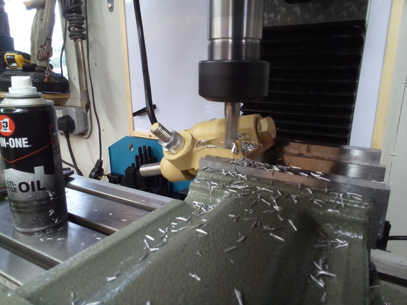 Machining the casting angles.