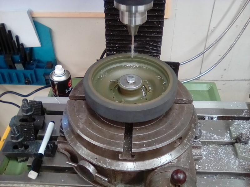 Machining the Centurion rim holes.