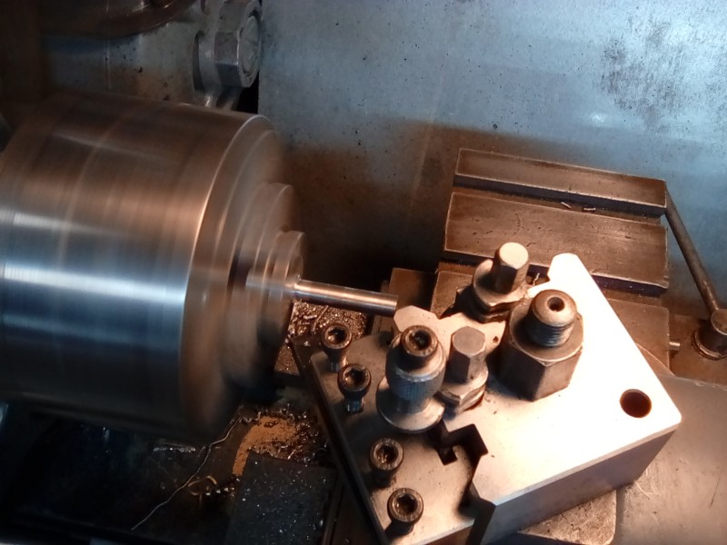 Turning a mandrel for the cover centers.