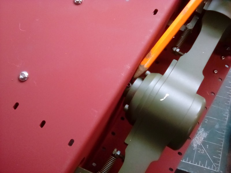 This grub screw needs grinding down to miss the through hole.