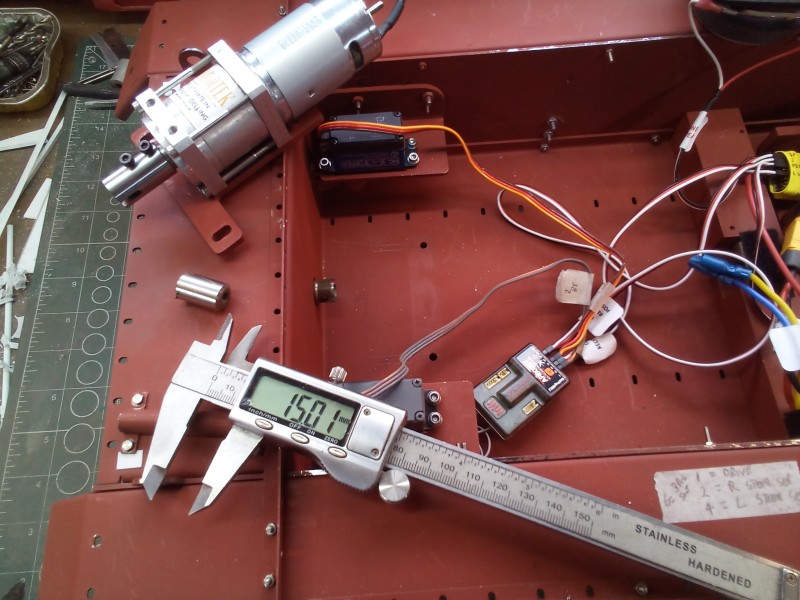 I have removed 15mm from the drive shaft so that we have more room for the flathead V8 motor. The electric motor now sits as close to the rear plate as is possible