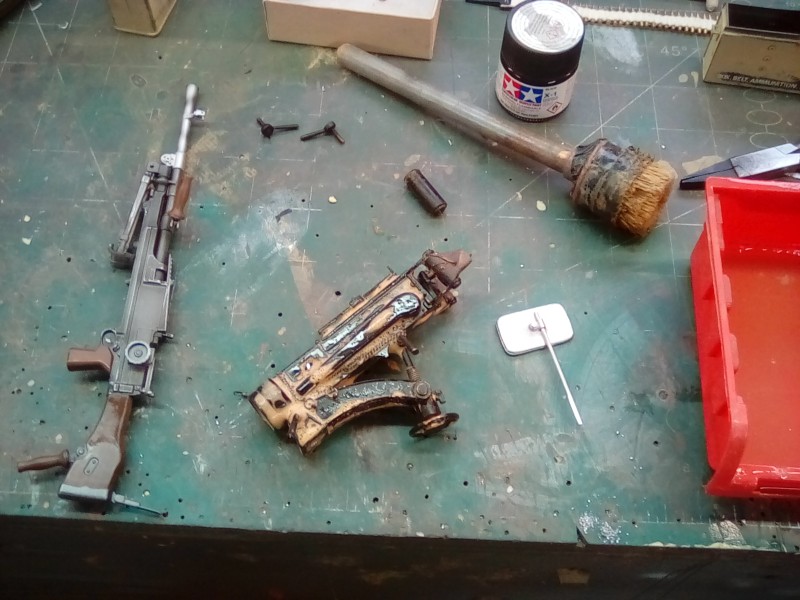 Scrubbing away the top coat.